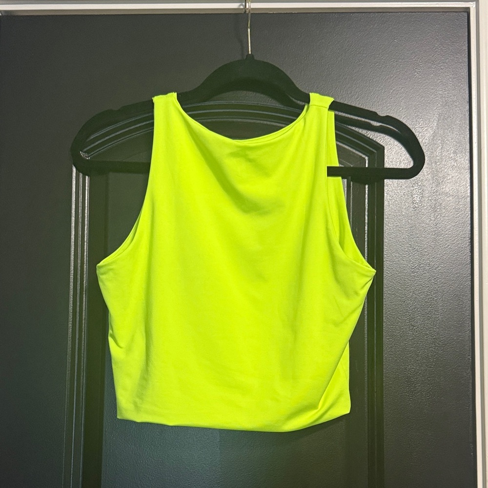 Neon Yellow Women’s Sleeveless Cropped Tank Top